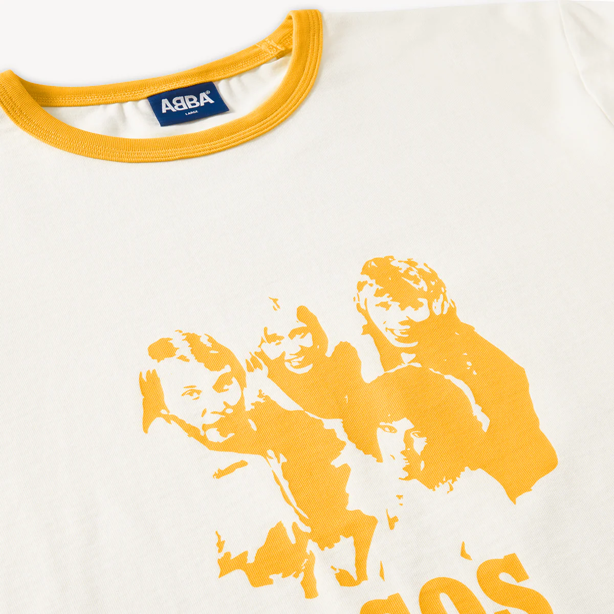 ‘SOS’ Ringer T-shirt (Off-White/Yellow) - Image 3