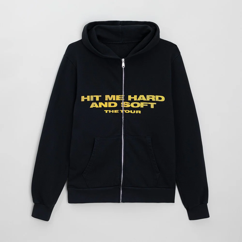 HIT ME HARD AND SOFT Live in 3D Hands Black Zip Hoodie