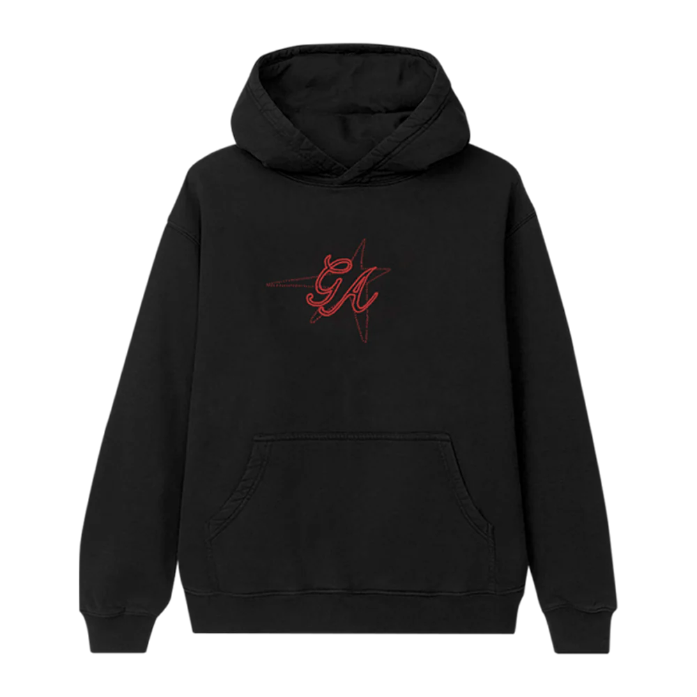 Gracie 5-Year Upcycled Star Patch Black Hoodie