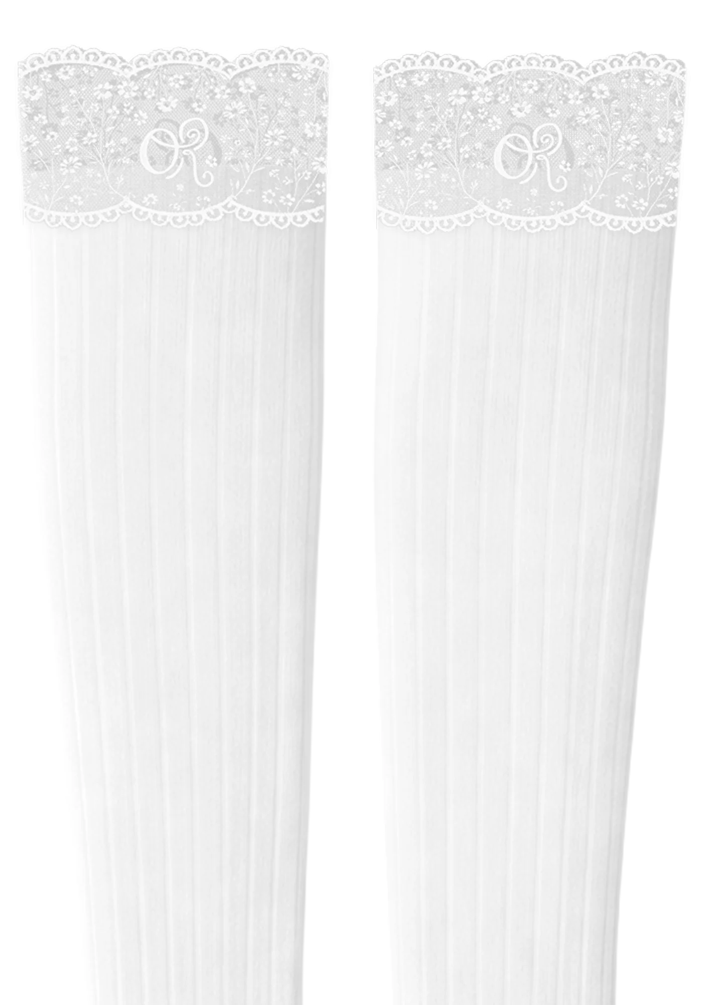 logo lace top knee high socks - Image 2