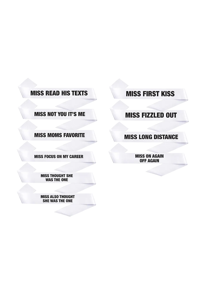 obsessed sashes - set of 10