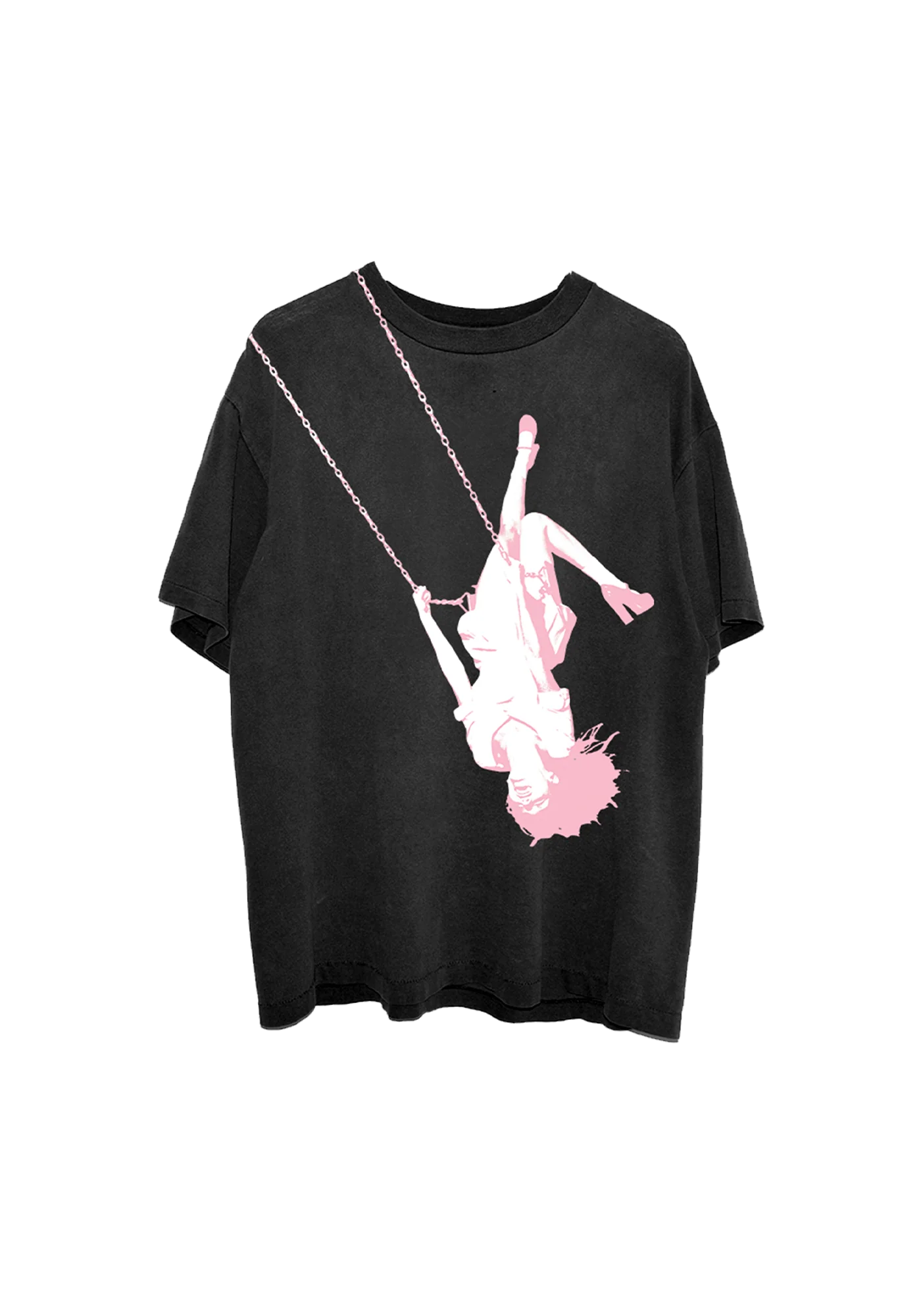 swing embroidered oversized black t-shirt